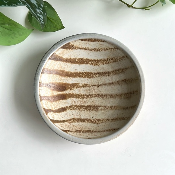 Vintage Other - Handmade Striped Pottery Bowl Catchall Decor Vintage
